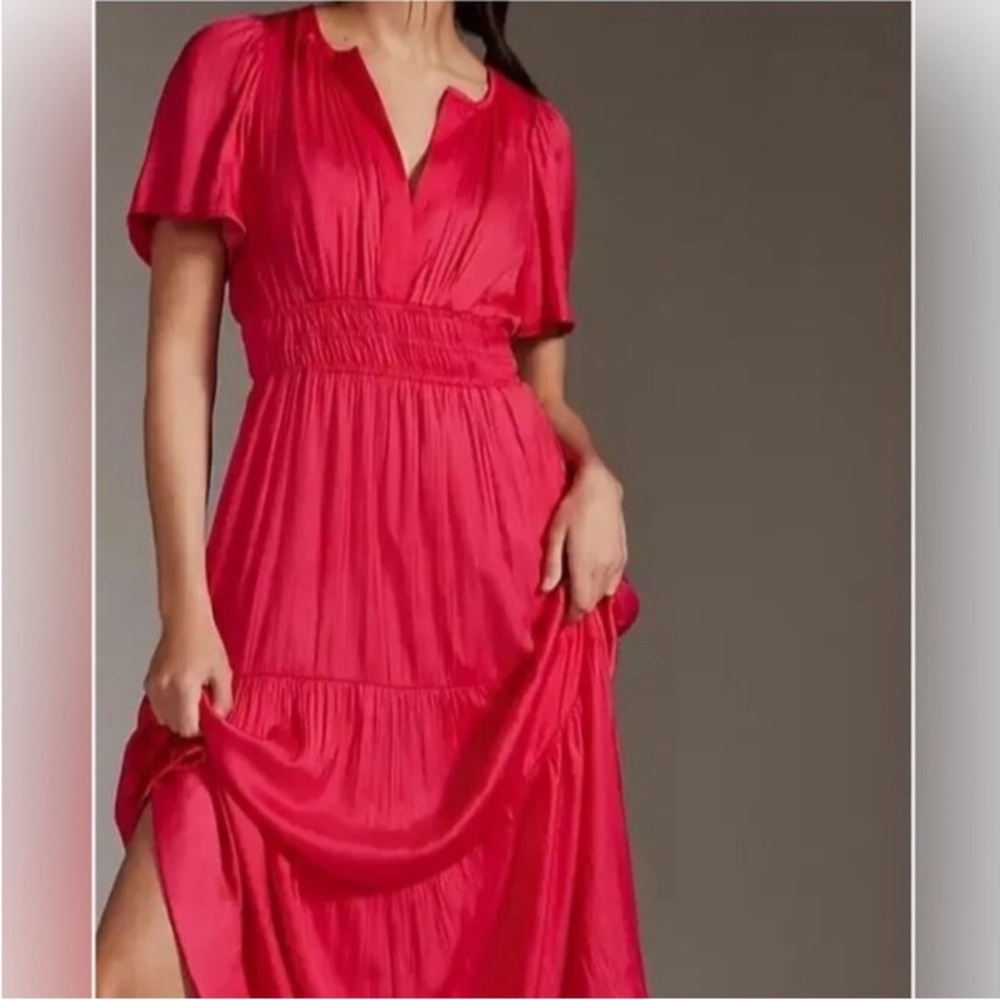 Anthropologie Pink Maxi Dress